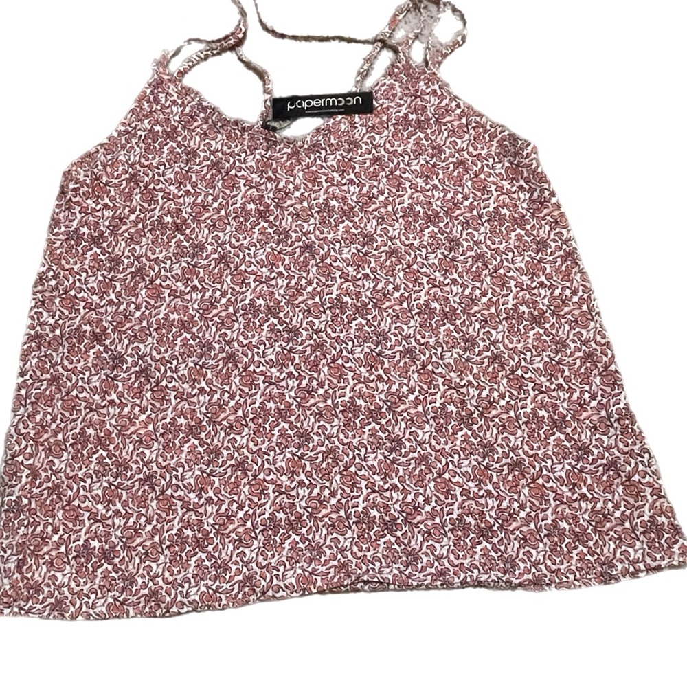 Paper moon pink floral blouse, size Large
